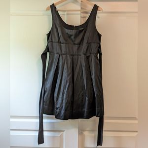 Sateen empire waist fit-and-flare mini dress